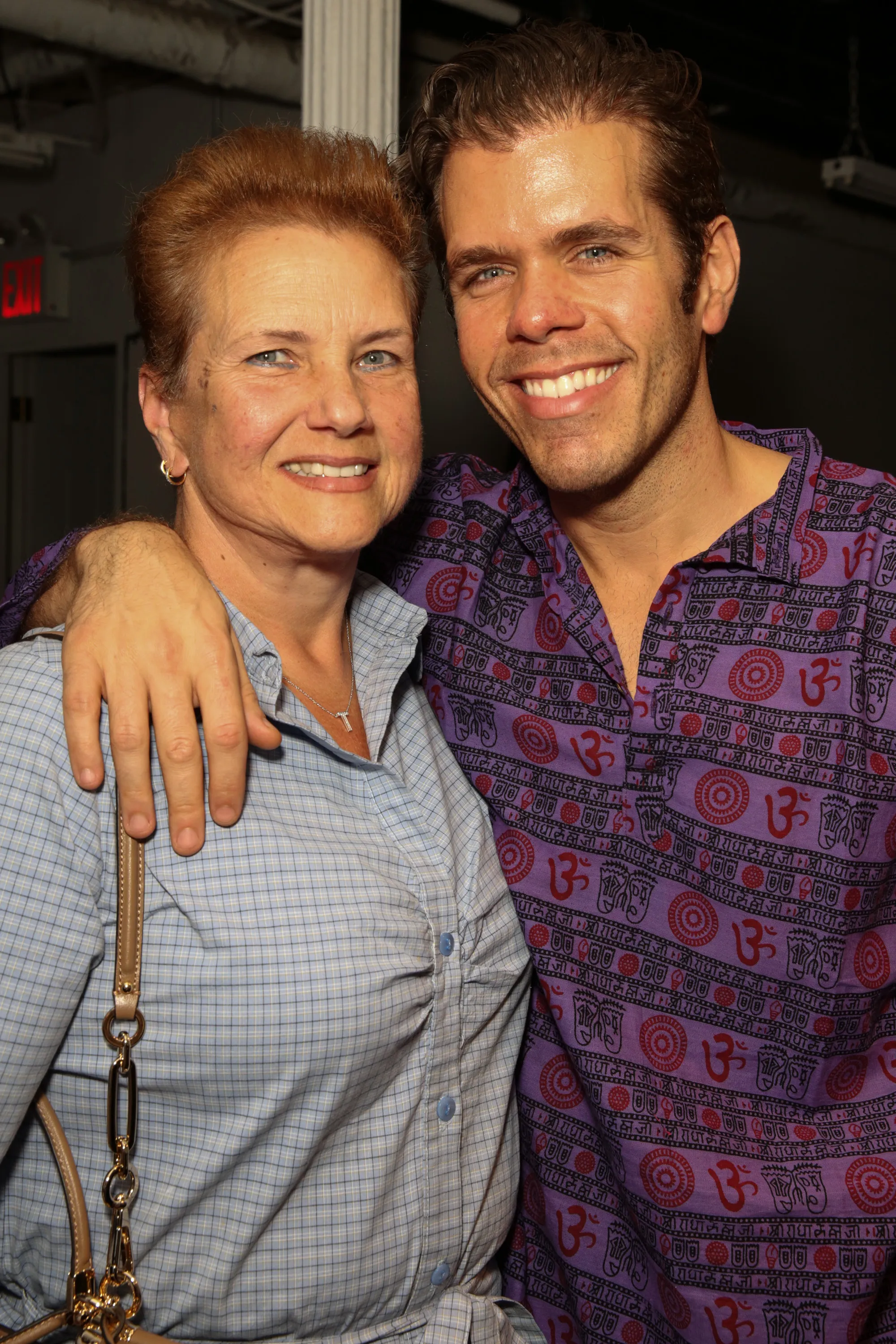 Perez Hilton with his mother.
