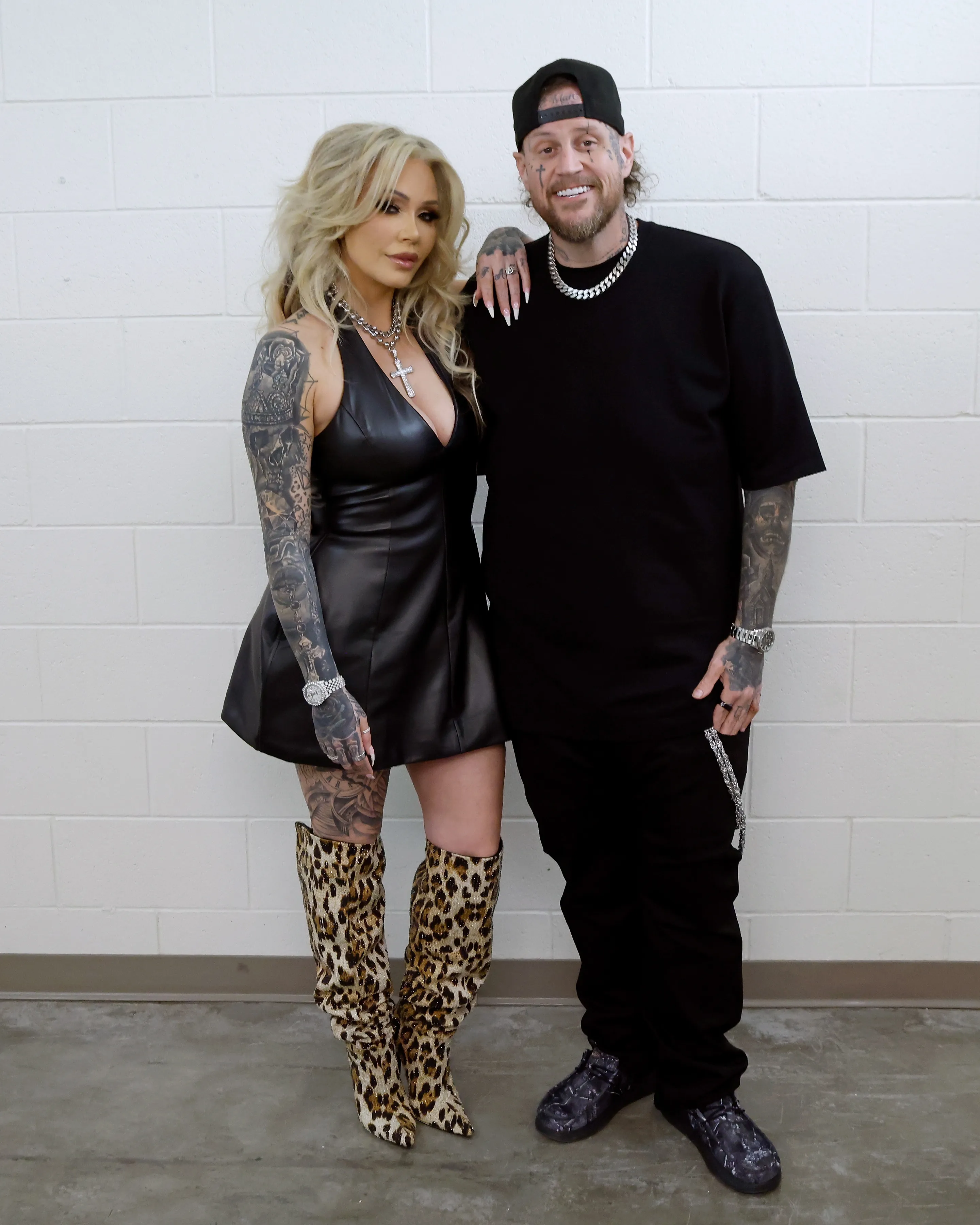 Bunnie XO and Jelly Roll posing together at The Palazzo Theatre.