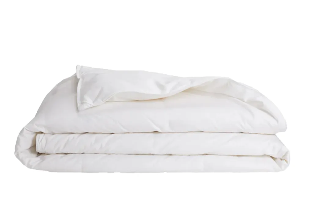 A stack of white blankets