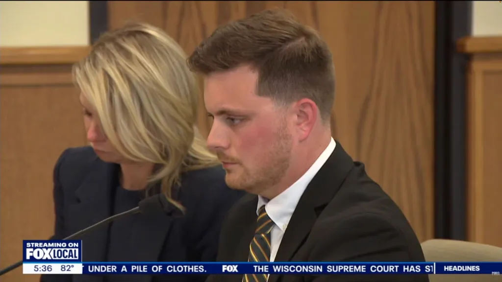 Christian Enwright, a former Kenosha teacher, at his sentencing.