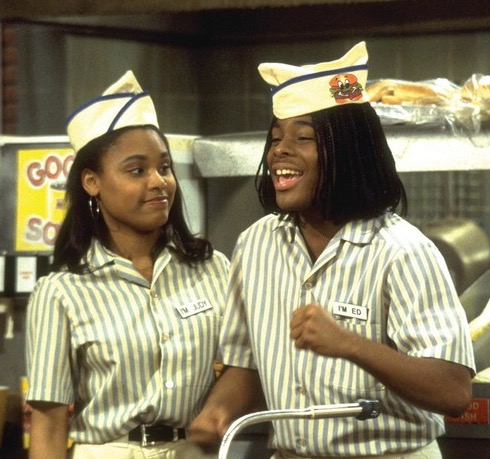Christy Knowings and Kel Mitchell as Judy and Ed from the show "All That."