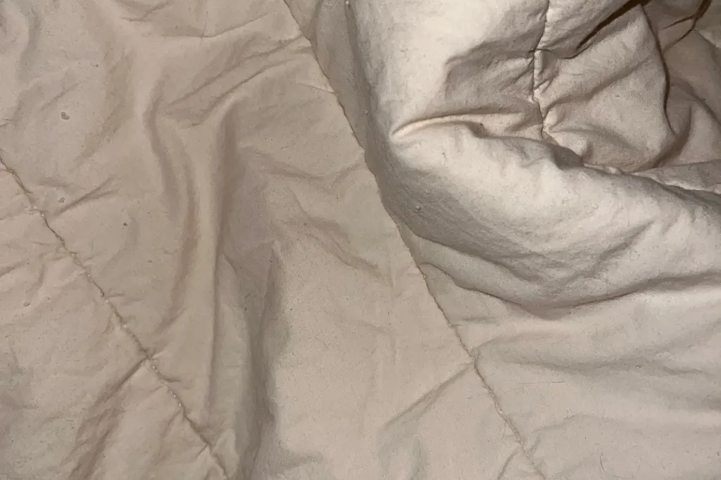 Close up view of a blanket comforter
