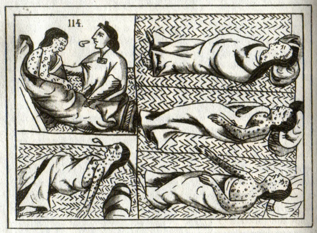 Drawing of smallpox victims.