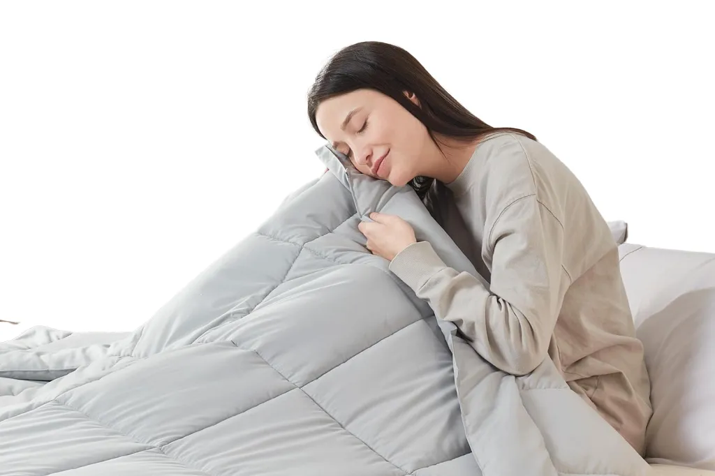 A woman sleeping on a blanket
