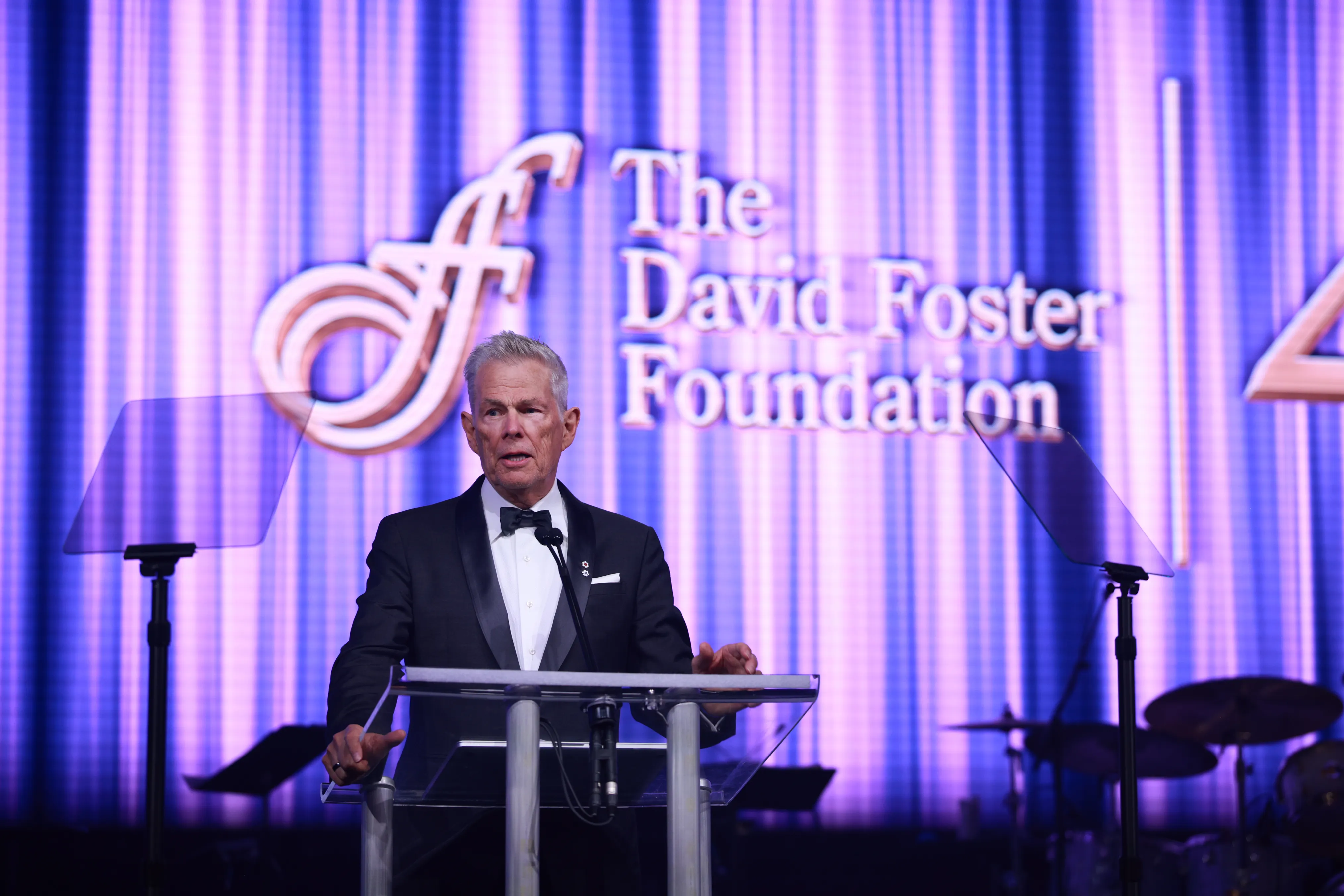 David Foster speaks at the David Foster Foundation 40th Anniversary Celebration.