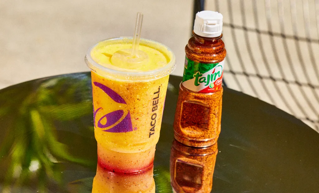 Taco Bell blended drink with Tajín seasoning.
