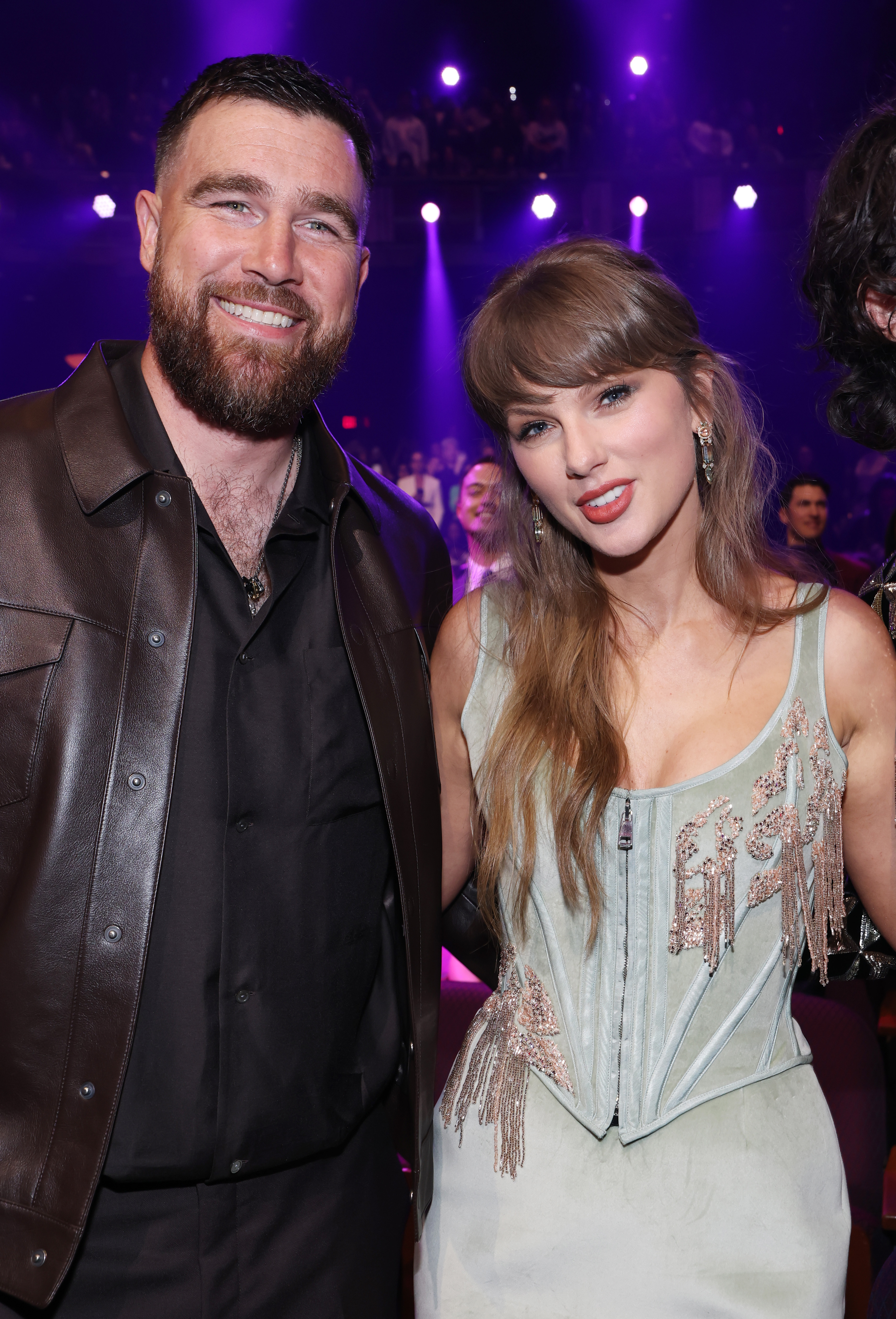 Travis Kelce and Taylor Swift at the iHeartRadio Music Awards.
