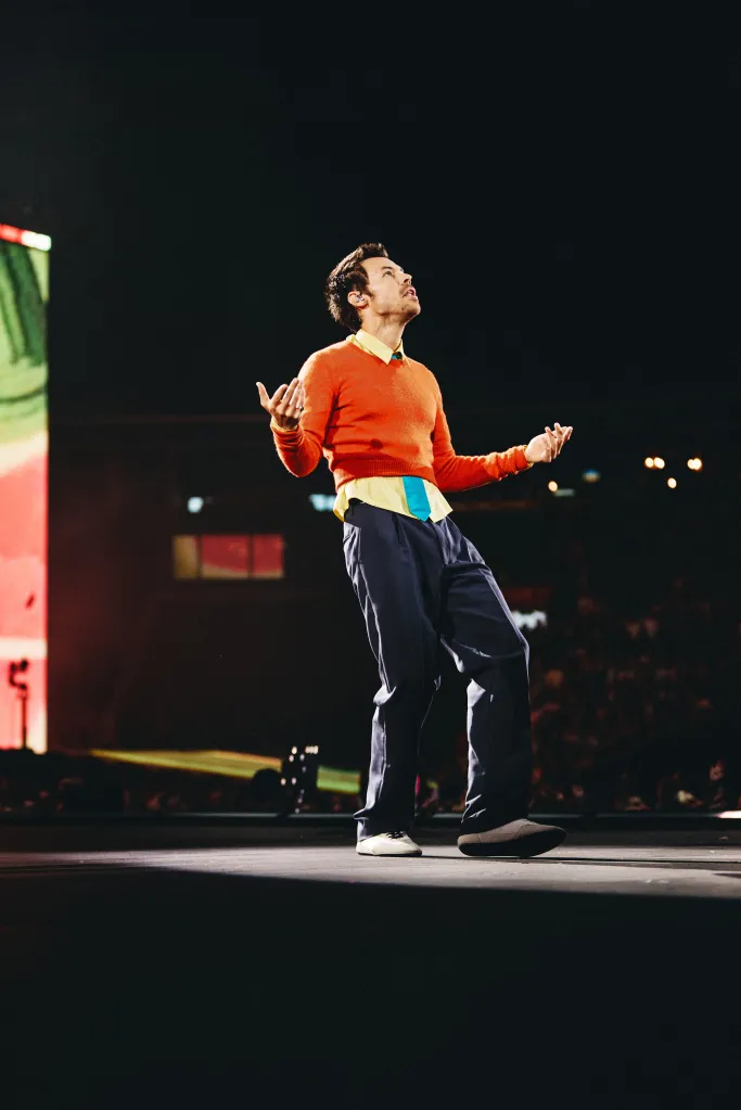Harry Styles on stage during his Together, Together Tour in Amsterdam.