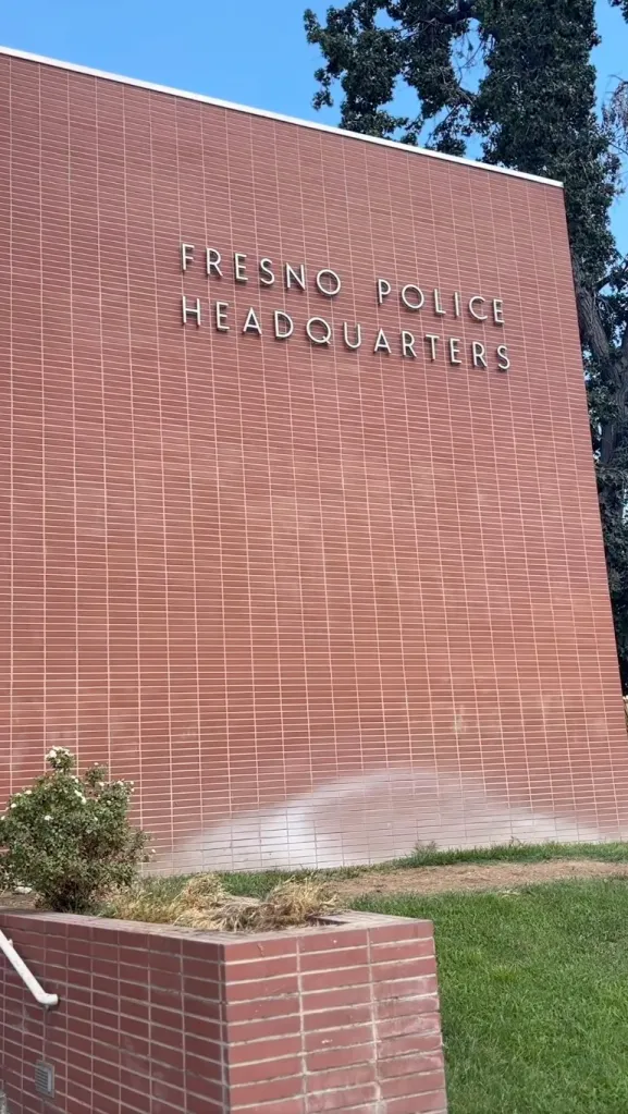 The exterior of the Fresno Police Headquarters building.