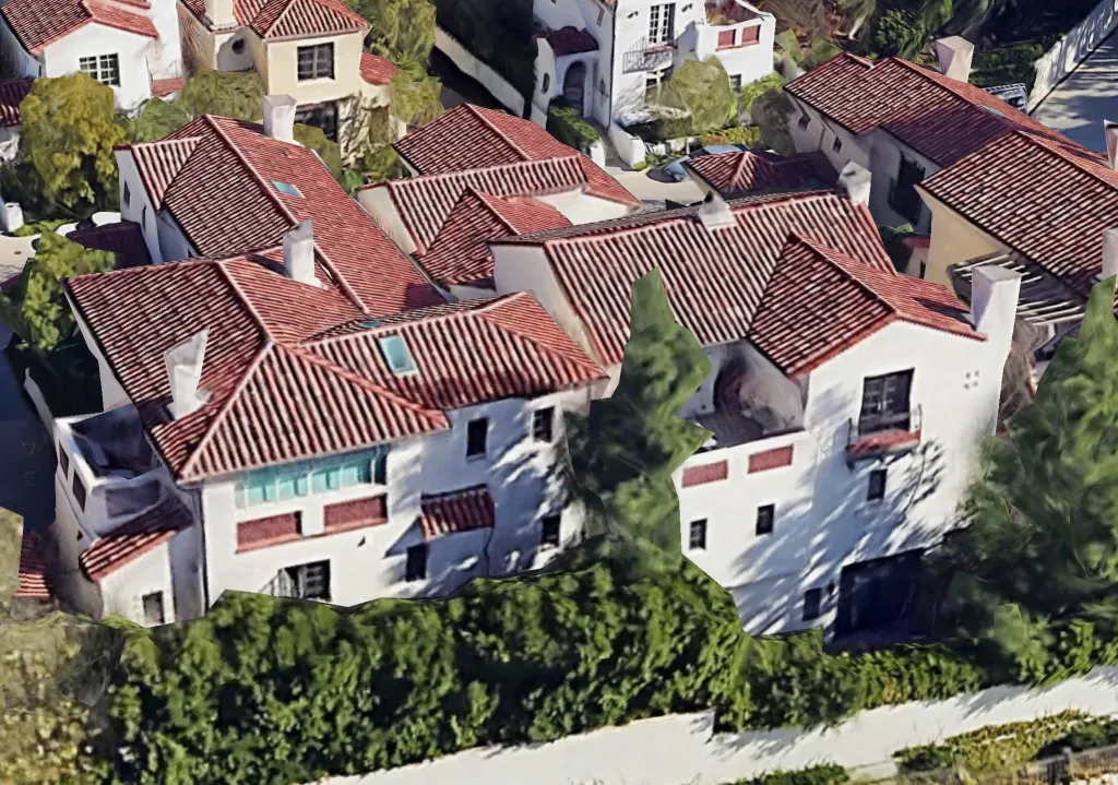 Google Earth view of Jane Fonda's home at 10204 Century Woods Dr in Century City, California.
