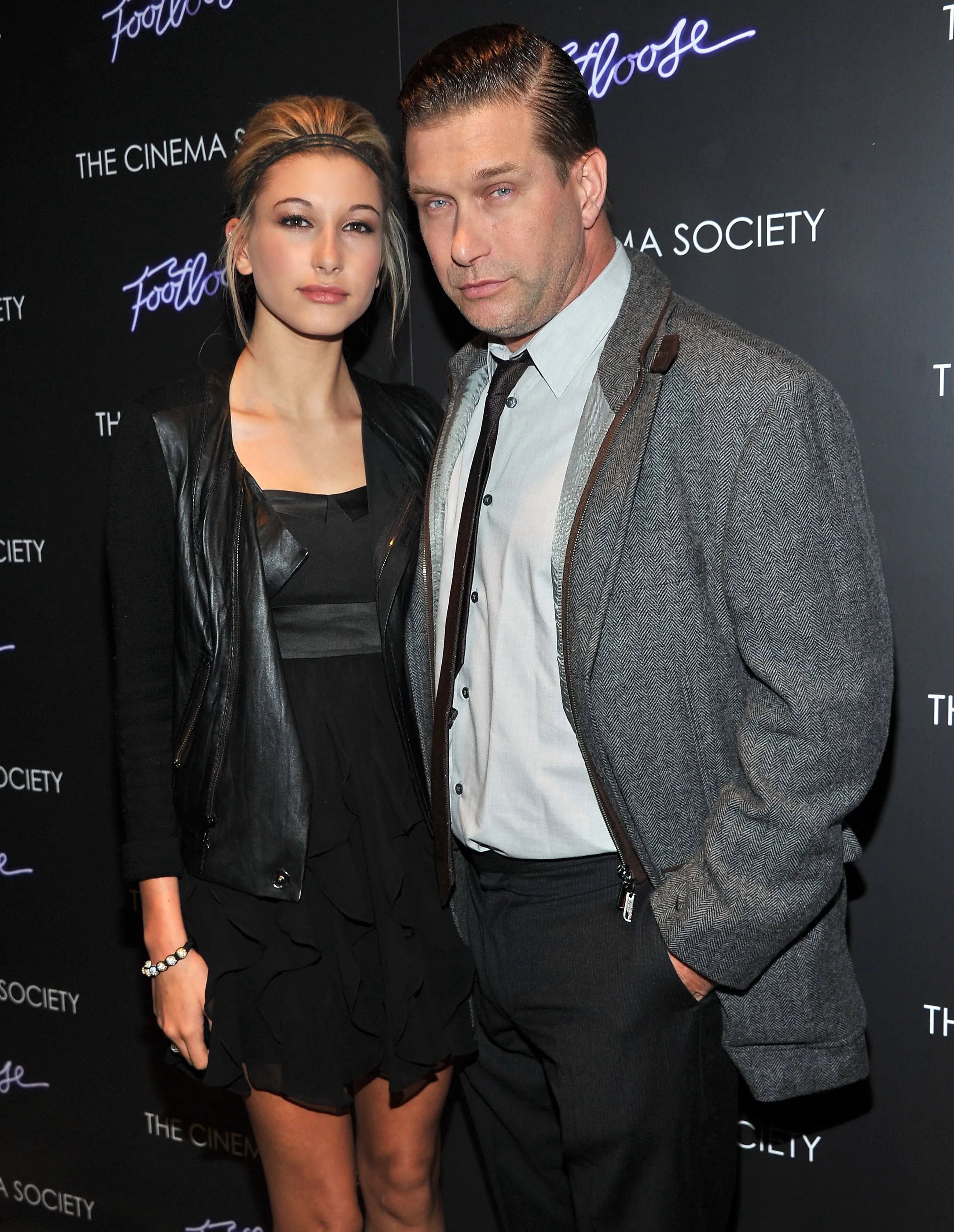 Hailey Baldwin and father Stephen Baldwin at a Cinema Society screening of "Footloose".