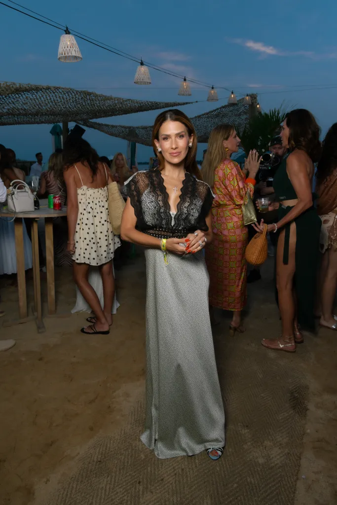 Hilaria Baldwin at Page Six's VRT Out East Party.