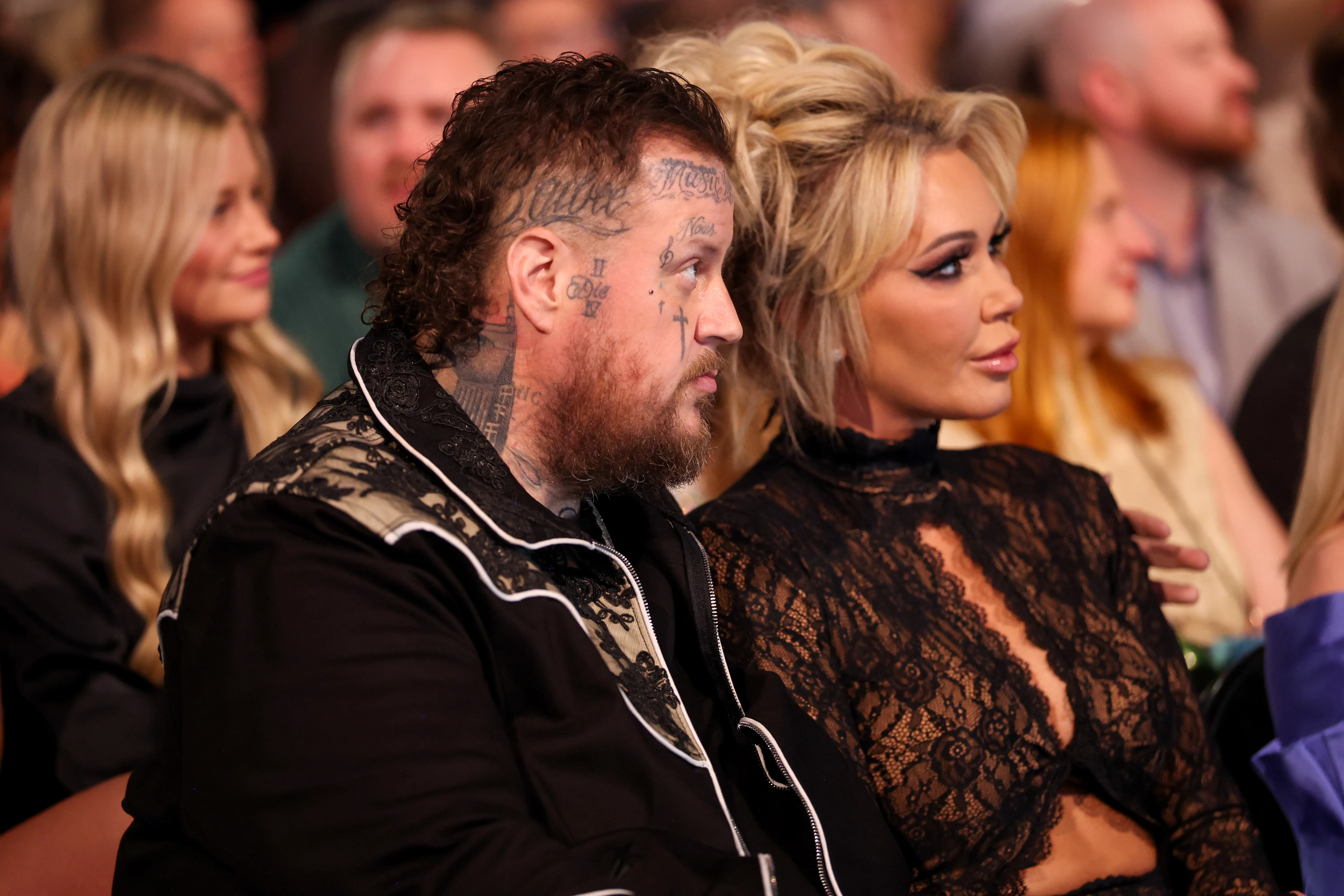 Jelly Roll and Bunnie Xo attending the 60th Academy Of Country Music Awards.