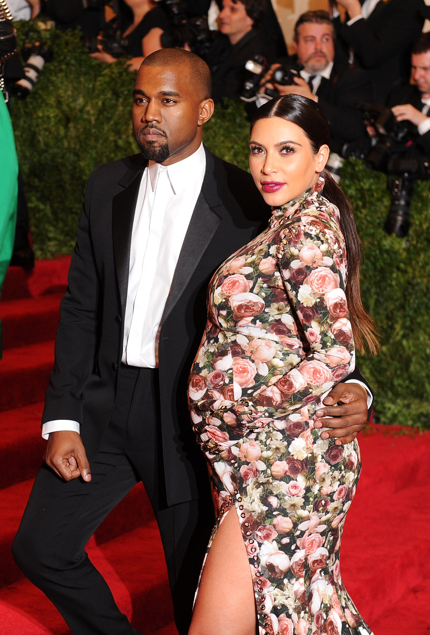 Kanye West and Kim Kardashian attending the Costume Institute Gala for the "PUNK: Chaos to Couture" exhibition.
