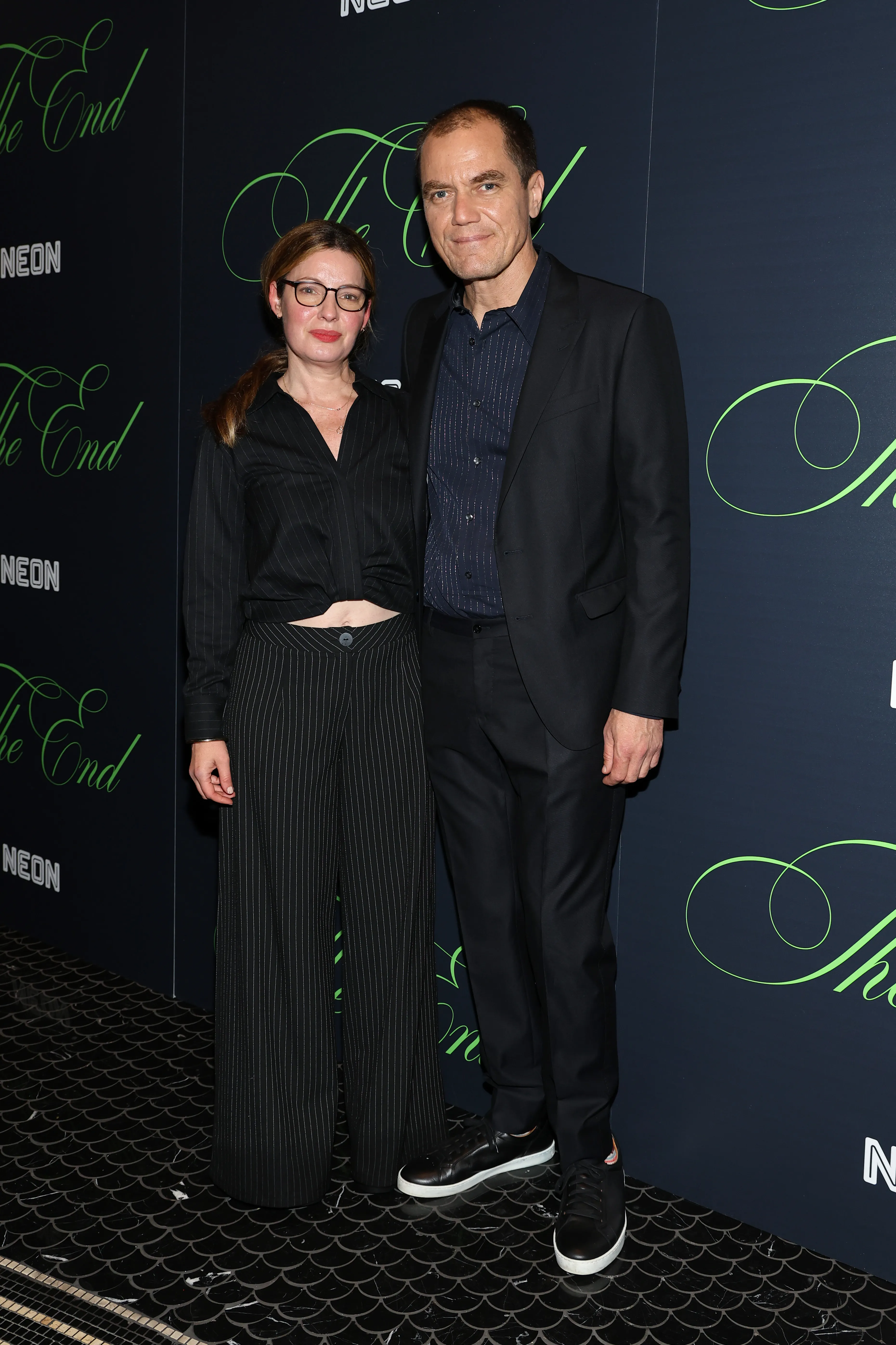 Kate Arrington and Michael Shannon posing at Neon's 