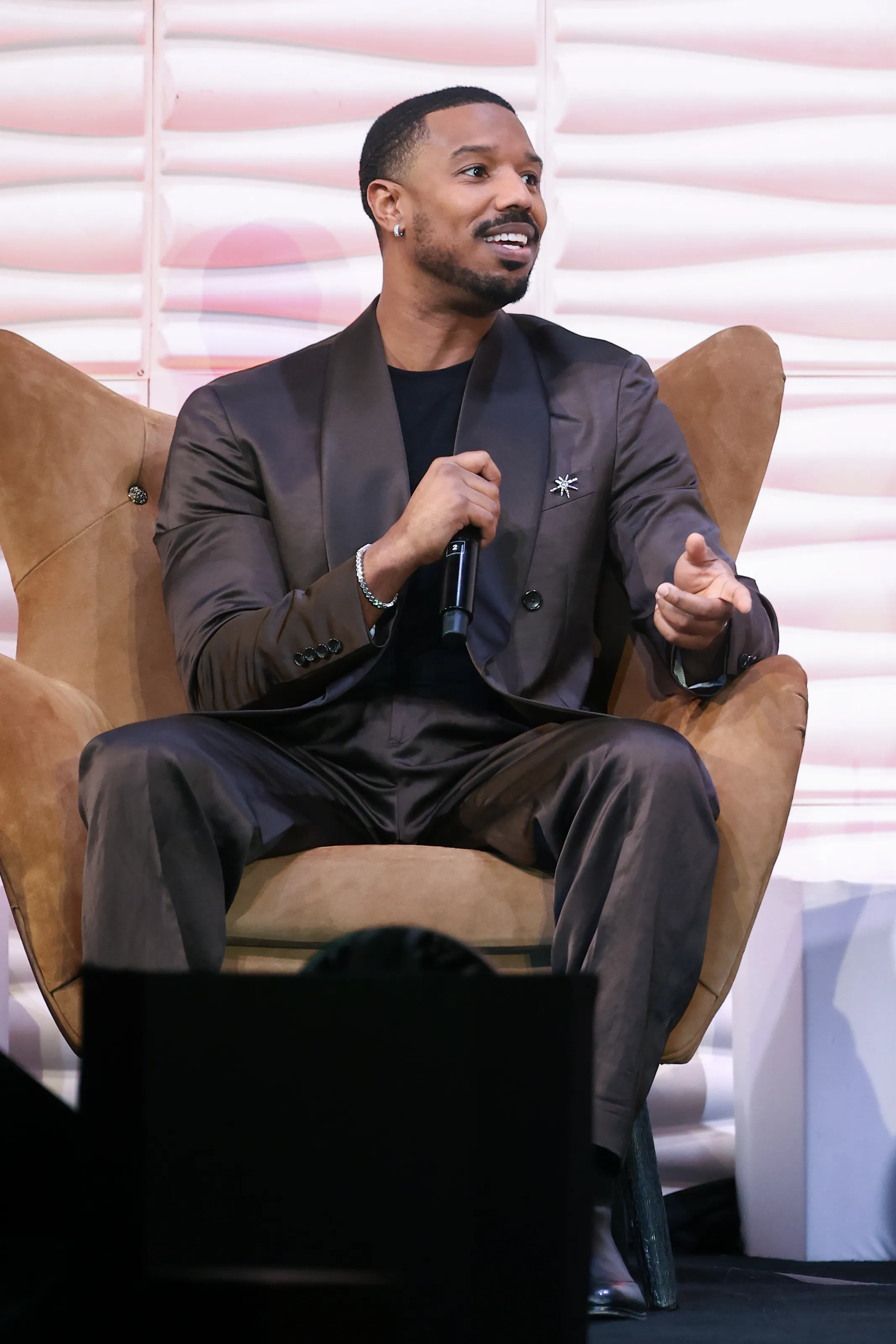 Michael B. Jordan speaking onstage at the 41st Santa Barbara International Film Festival Outstanding Performer Award.