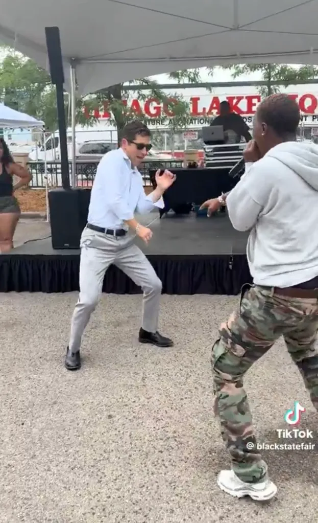 Minneapolis Mayor Jacob Frey dancing at the Black Entrepreneur State Fair.