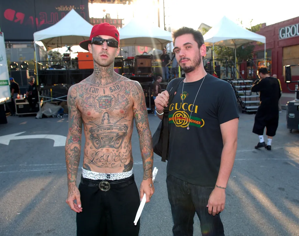 Travis Barker and DJ AM performing as TRVSDJAM.