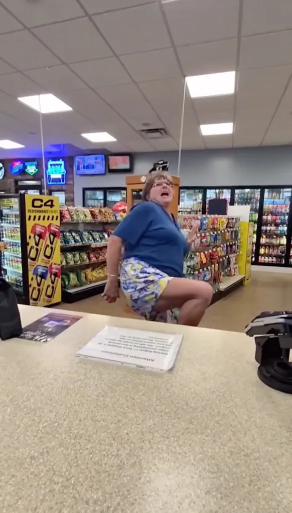 Customers dance on the store floor for a discount at the Sunoco & Halfmoon Car Wash in Clifton Park, New York, on Thursday, July 30. The gas station offered customers a 20% discount on the condition that they showed their best dance moves. (https://www.facebook.com/profile.php?id=61559283571792&sk=photos)