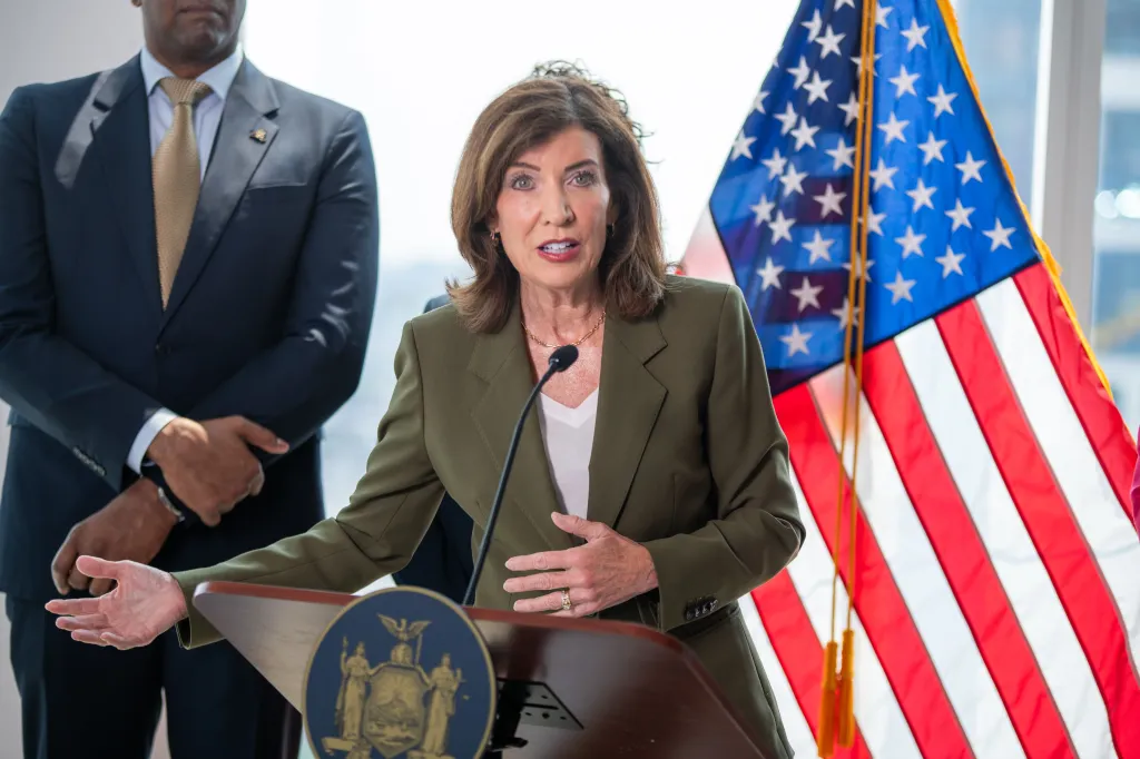 New York Governor Kathy Hochul announces a one-year statewide moratorium on new hyperscale data centers.