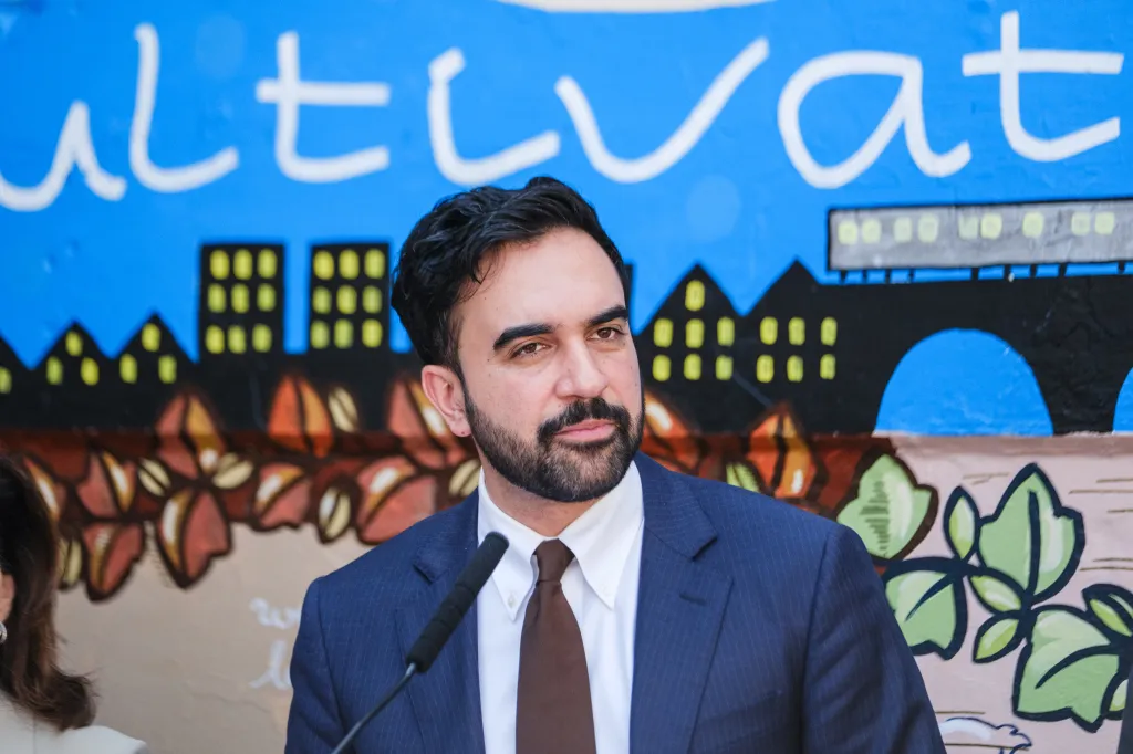 New York City Mayor Zohran Mamdani speaks at a press conference.