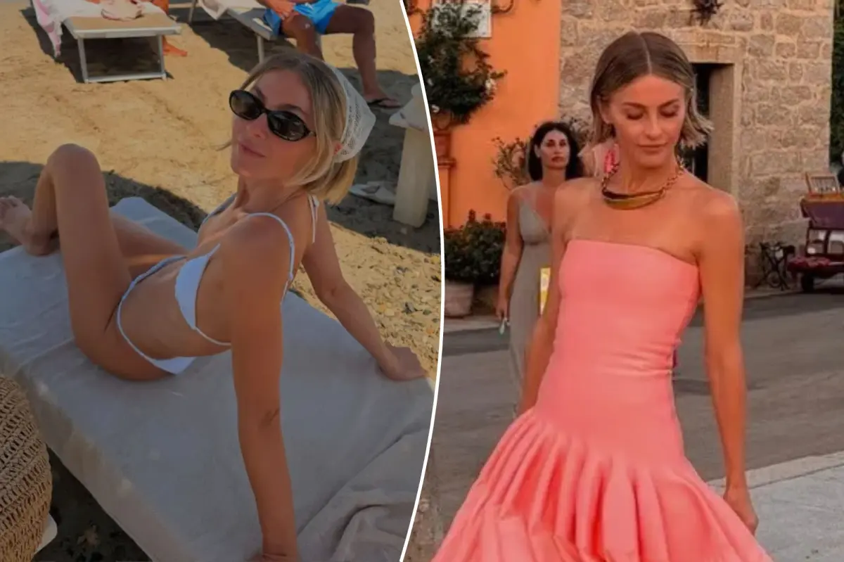 Julianne Hough flaunts her toned figure in bikinis as she shares snaps from her trip to Sardinia