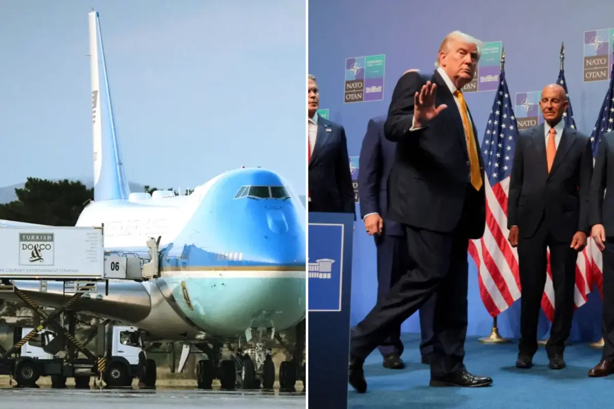 Video appears to show catering truck secretly moving Trump to military jet from Air Force One following NATO summit in Turkey
