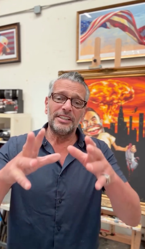 Staten Island artist and activist Scott LoBaido posted a video before attending the NYPD's National Night Out Against Crime event on Tuesday at Midland Beach. 