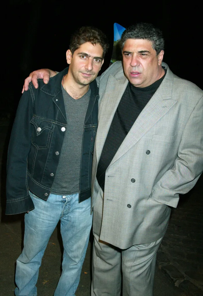 Michael Imperioli and Vincent Pastore posing at the "Shark Tale" New York Premiere.