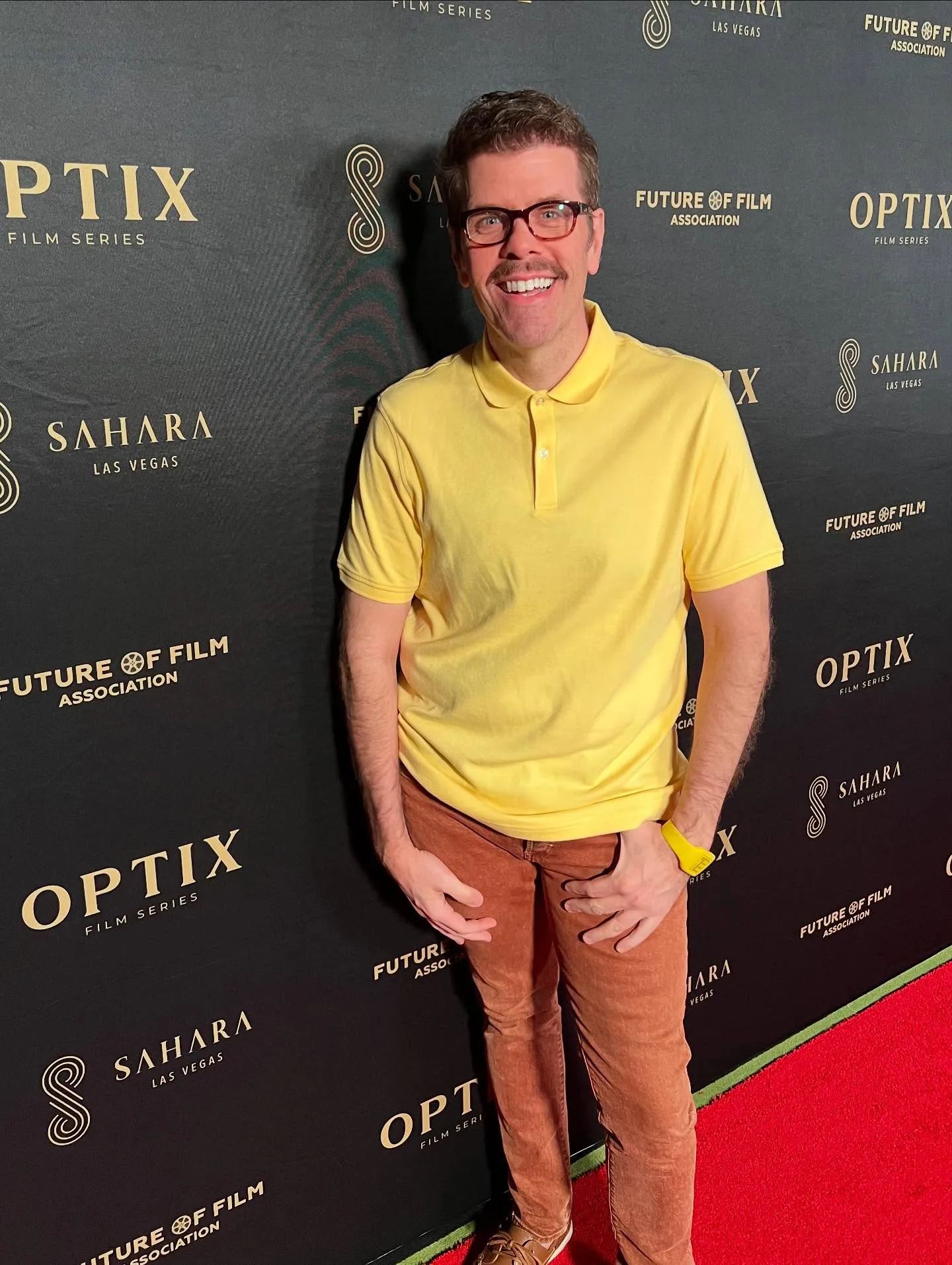 Perez Hilton smiling at the Future of Film Association event.