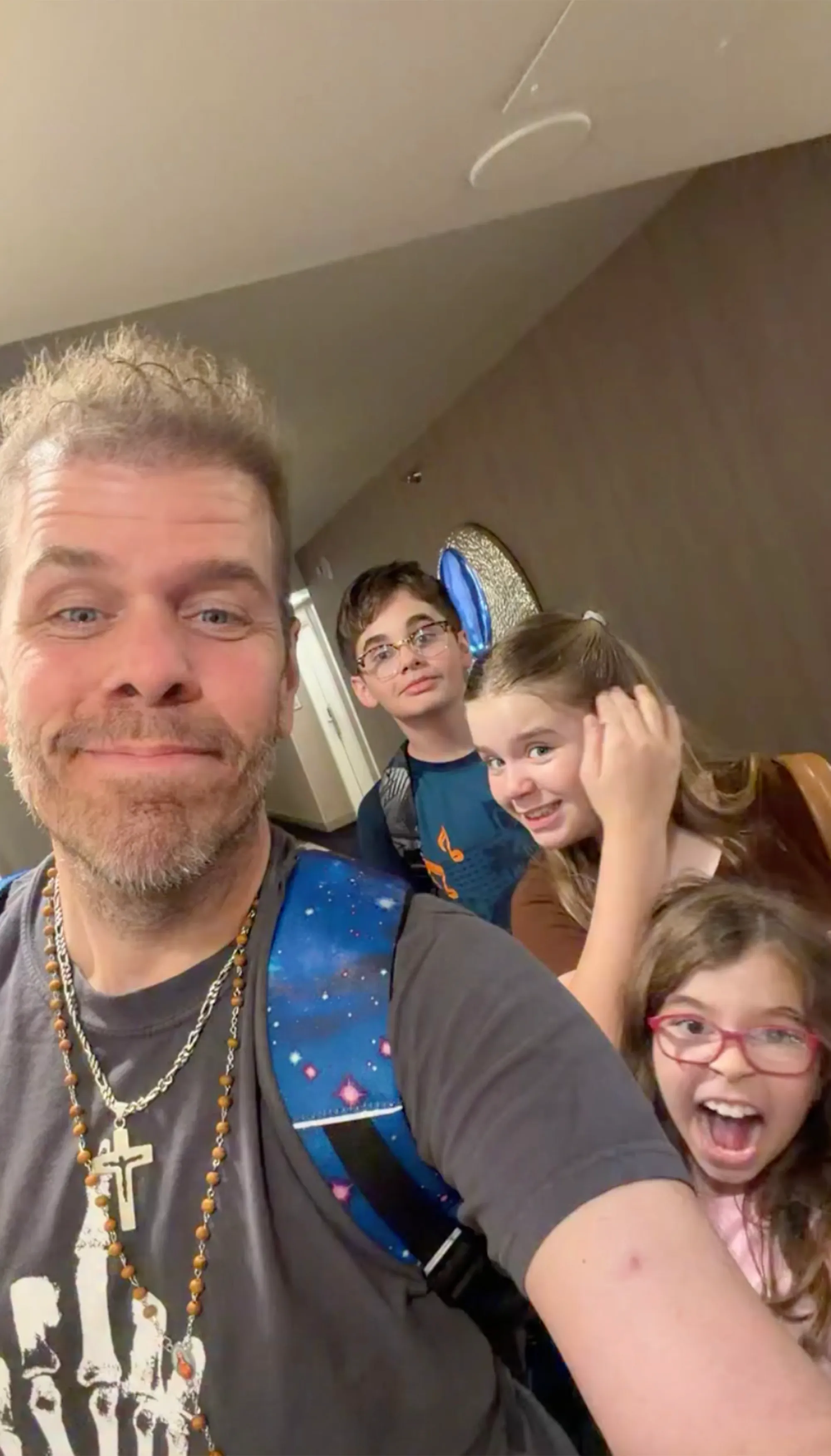 Perez Hilton with his three kids
