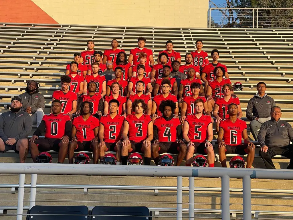 The Pierce College football team in Los Angeles, California.