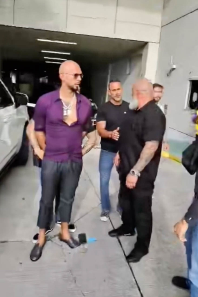Andrew Tate is arrested at the IBA Bear Knuckle Fights event in Miami.