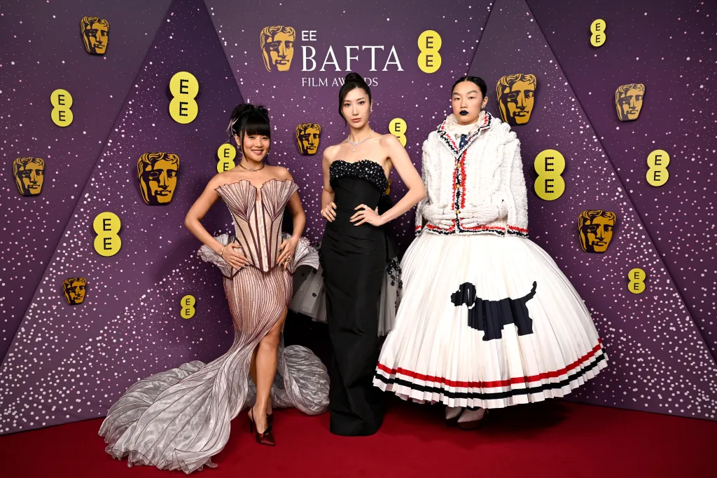 Rei Ami, EJAE and Audrey Nuna at the EE BAFTA Film Awards 2026.