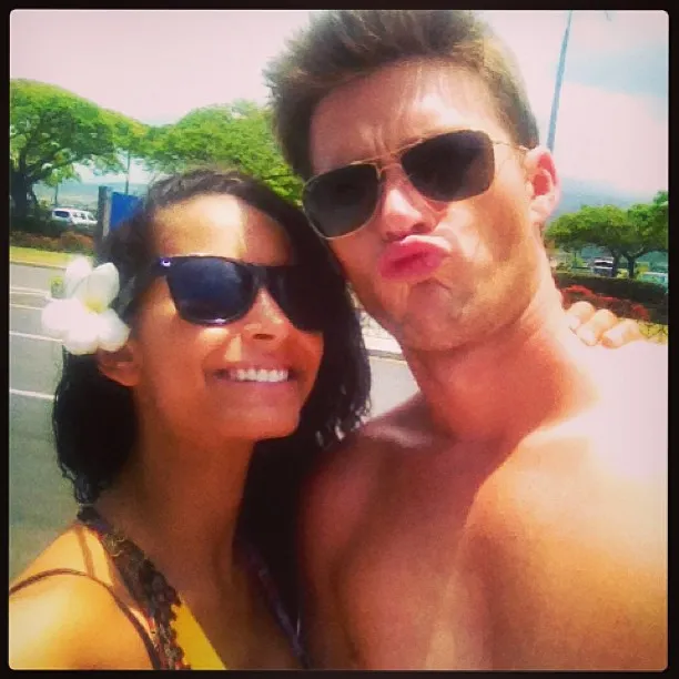 Scott Eastwood and Jewel Brangman posing for a selfie.