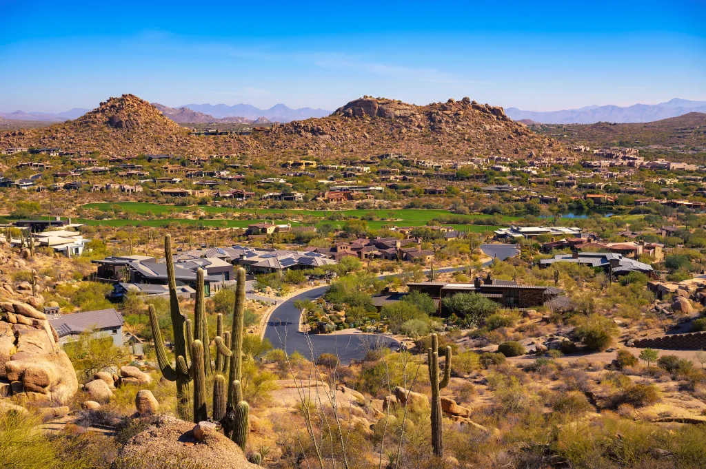 View of Scottsdale, Arizona, from the Pinnacle Peak trail.