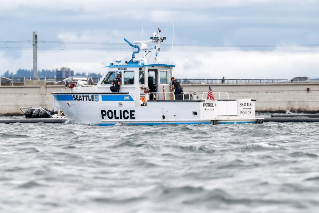 A Seattle Police boat in Lake Washington during Seafair Weekend Festival in Genesee Park on Aug. 1, 2026.