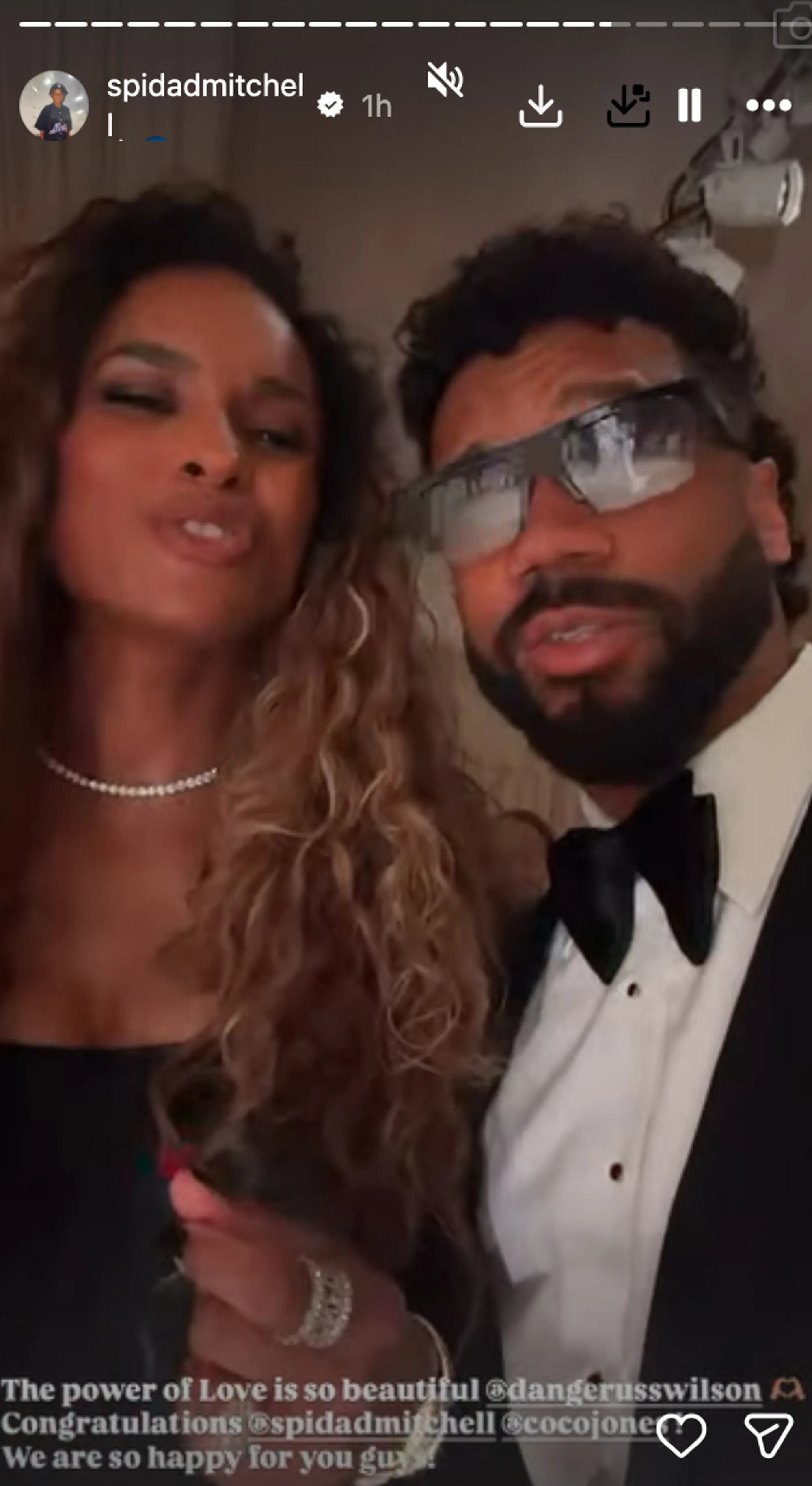 Singer Ciara and Russell Wilson at Coco Jones's wedding.