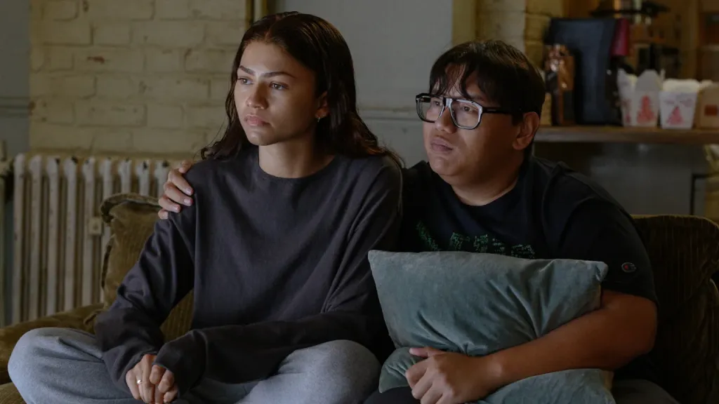 Zendaya and Jacob Batalon in 