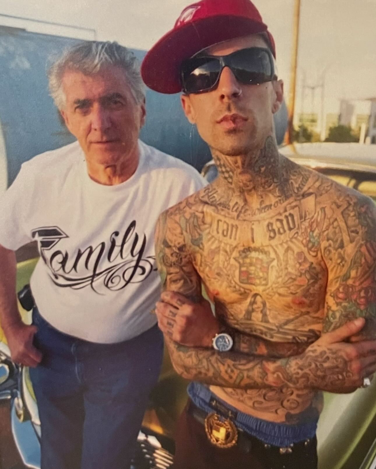 Travis Barker with his dad