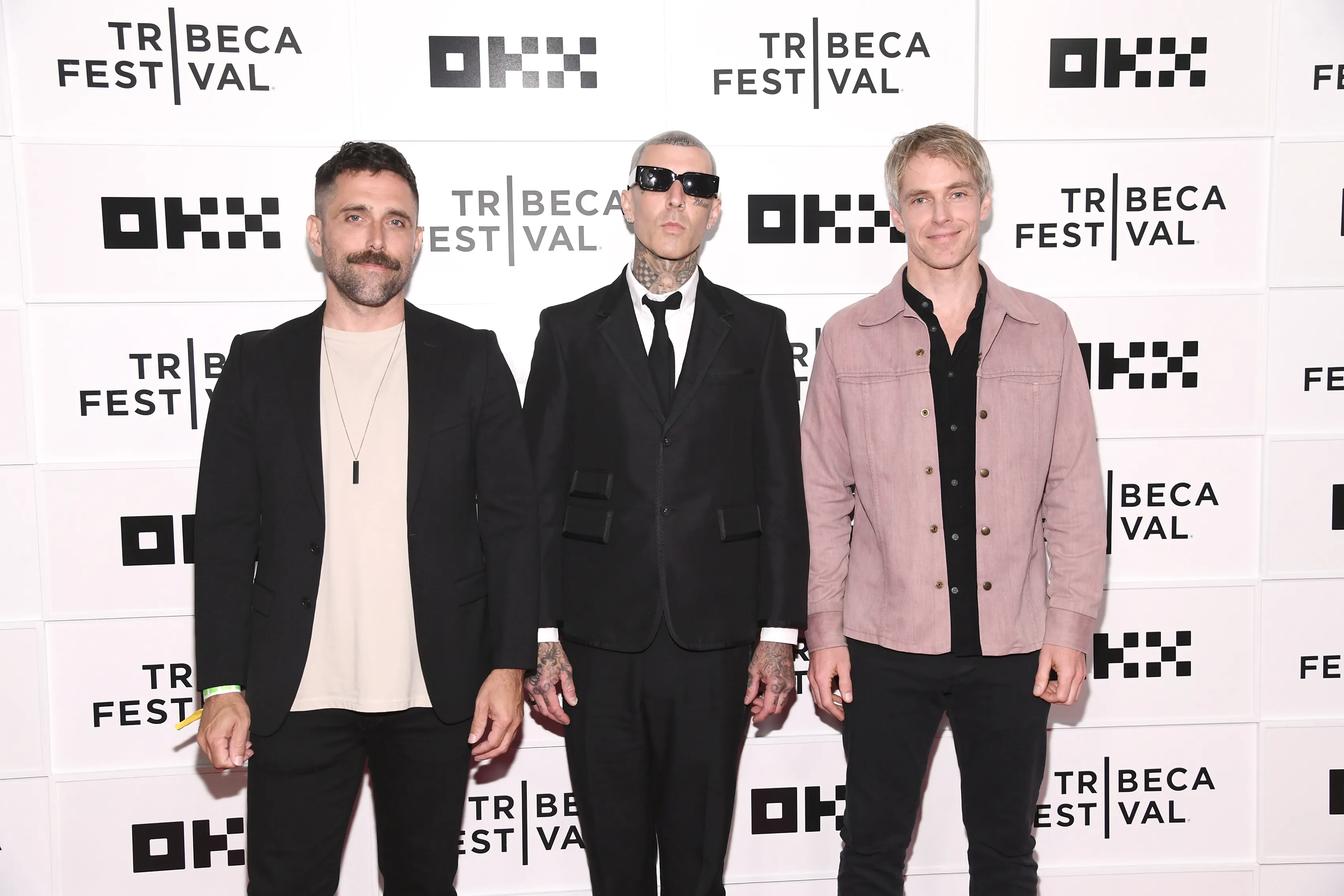 NEW YORK, NEW YORK - JUNE 13: Travis Barker (C) poses with directors Justin Crook (L) and Michael Dwyer at the "Travis Barker: Louder Than Fear" Premiere during the 2026 Tribeca Festival at Spring Studios on June 13, 2026 in New York City. (Photo by Gary Gershoff/WireImage)
2026 Tribeca Festival - "Travis Barker: Louder Than Fear"