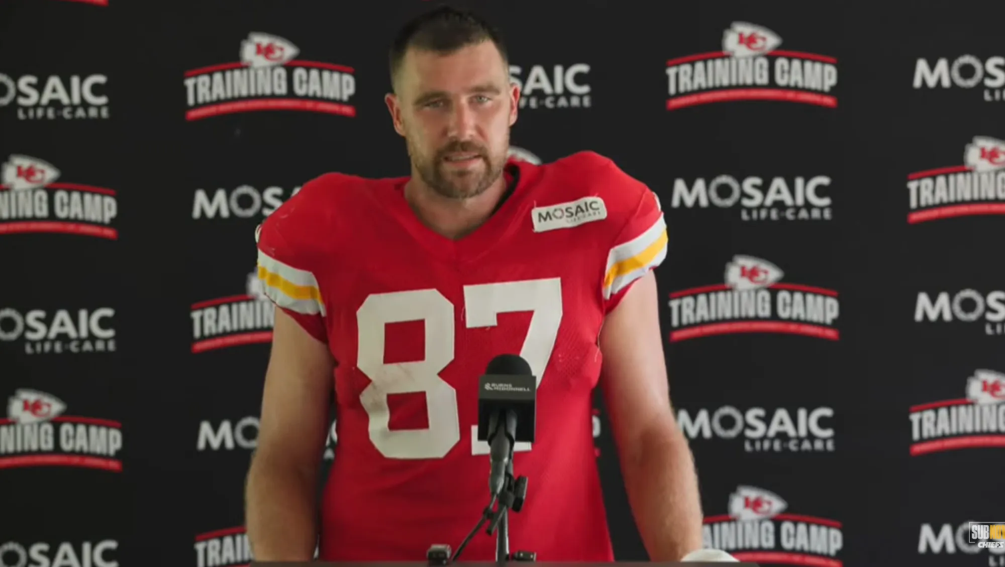 Travis Kelce at Wednesday press conference