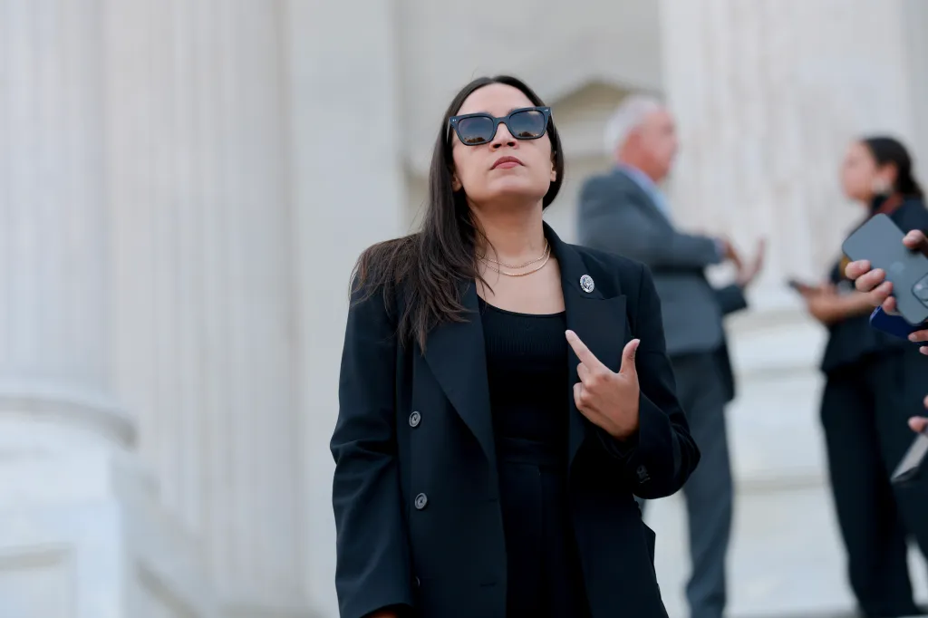 Rep. Alexandria Ocasio-Cortez leaves the US Capitol on July 22, 2026.
