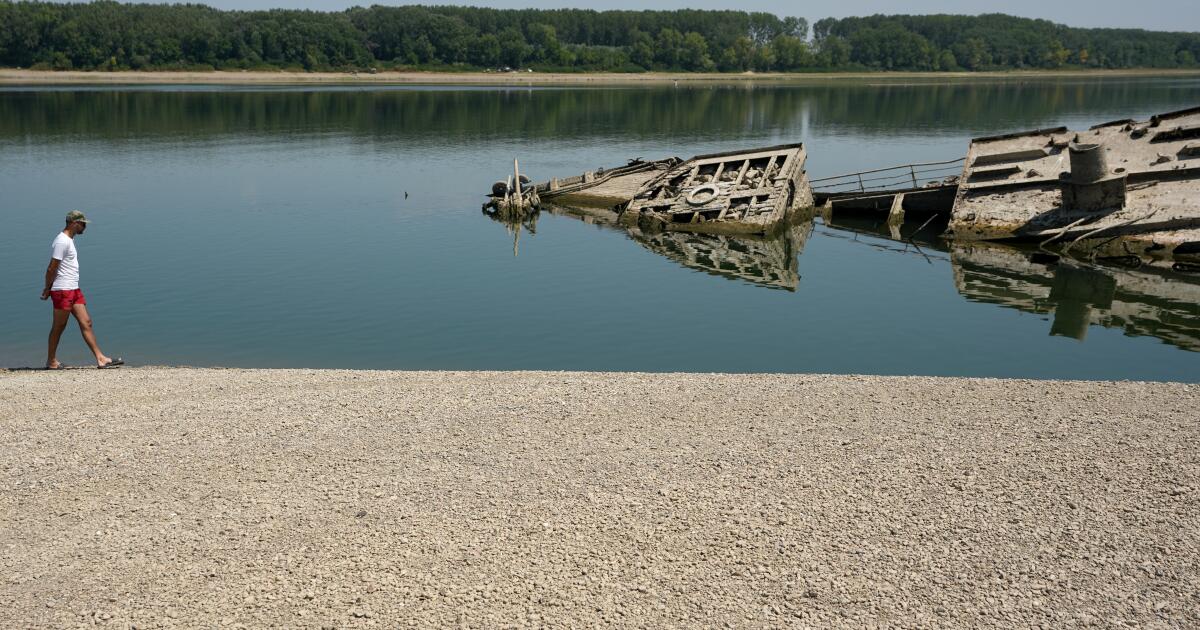 The Danube River’s water is dropping so low that World War II ships are emerging