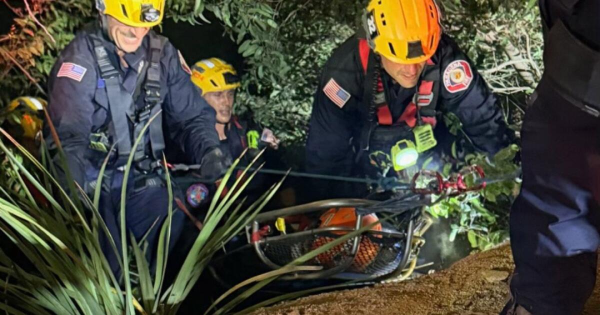 Car drops off Angeles Crest Highway, killing driver; 3 passengers survive