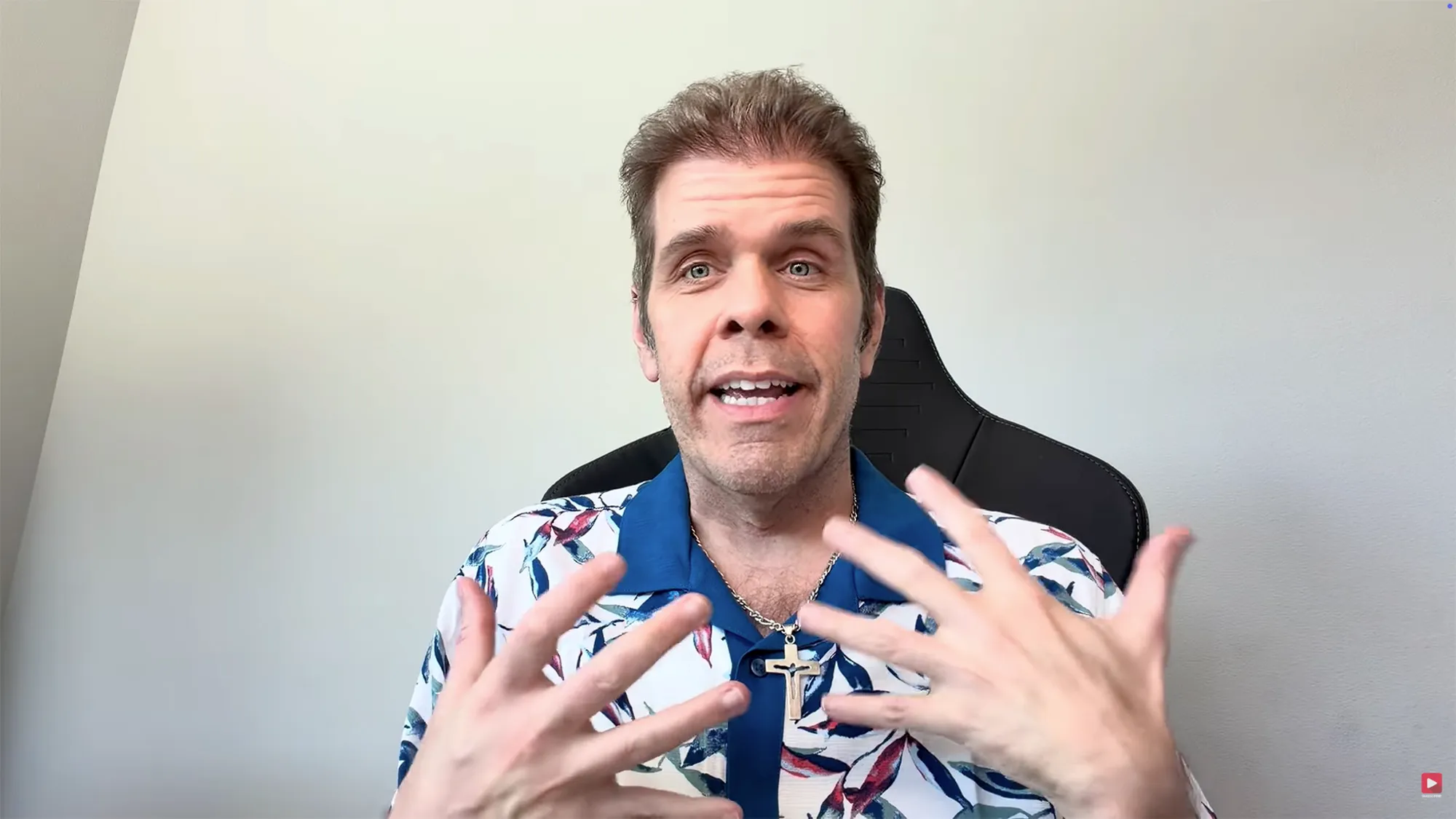 Perez Hilton speaks in a YouTube video.
