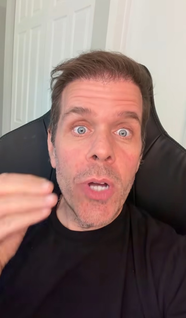Perez Hilton speaking to the camera.